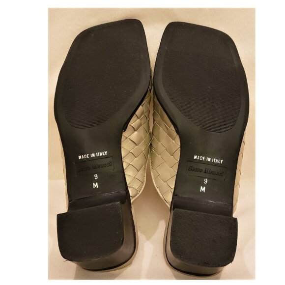 Sesto Meucci Italy Slides Comfort Sandals Size-9M Tan Woven Leather - Picture 8 of 8